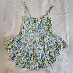 Floral Spaghetti Strap Bodt Suit Dress